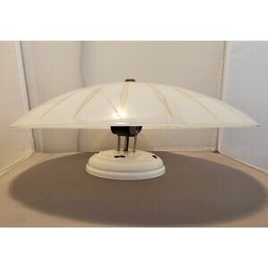 Vintage/Mid Century Modern Style, Frosted Sun Burst Two-Light Ceiling Fixture